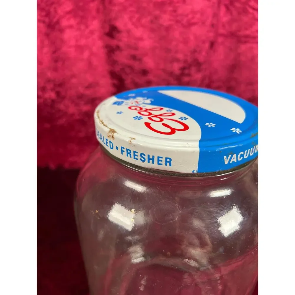 Vintage Glass Kitchen Storage Jar – Eggo Advertising Lid Mid Century Canister